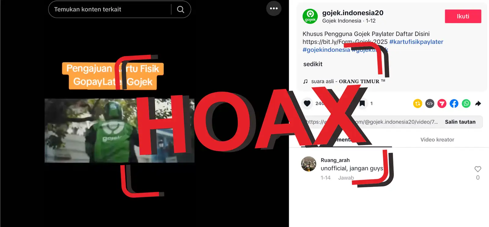 Hoaks! Tak Ada Program Kartu Fisik GoPay atau GoPay Later