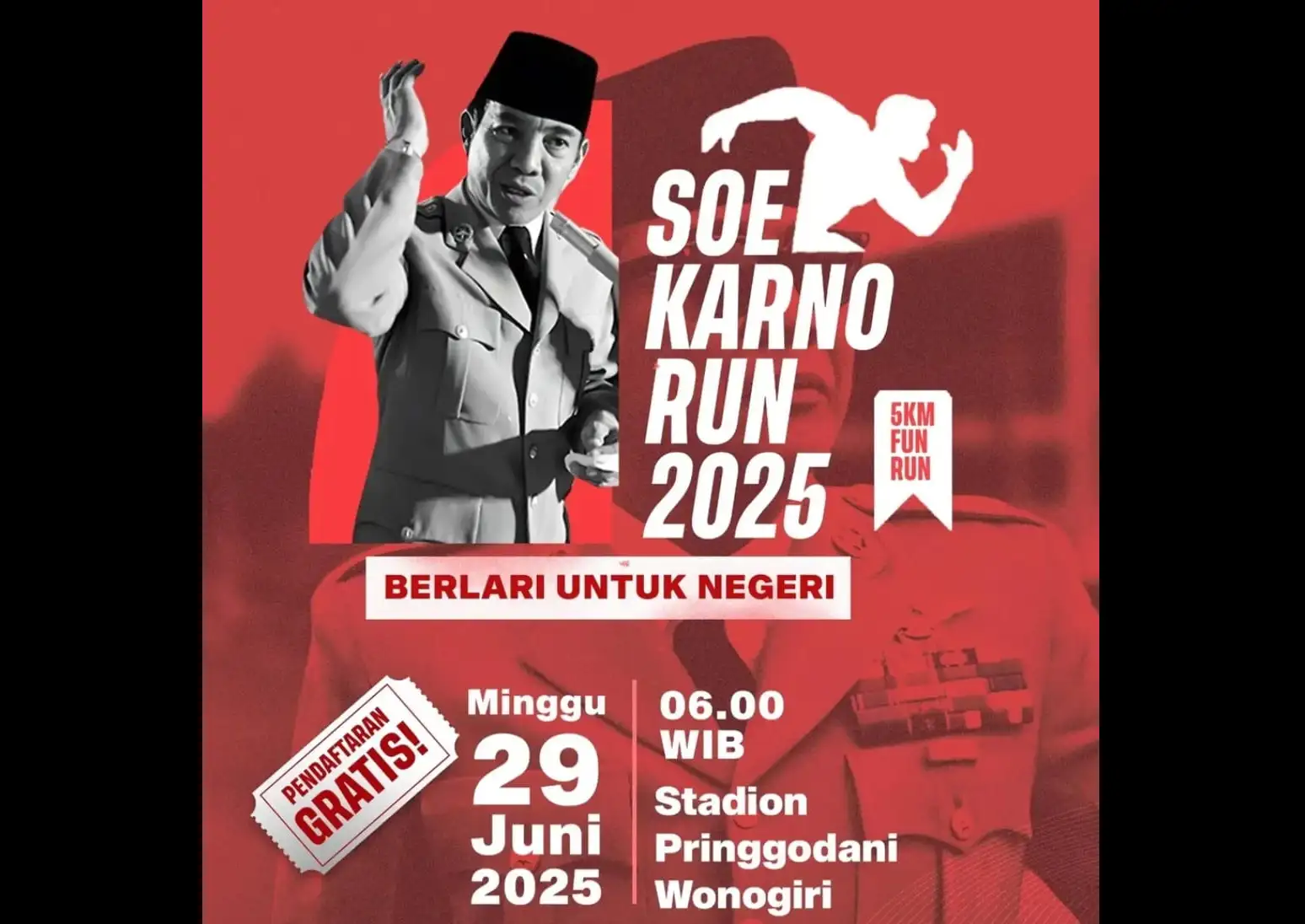 Berhadiah Jutaan Rupiah, Soekarno Run Wonogiri 2025 bakal Diikuti Ribuan Peserta