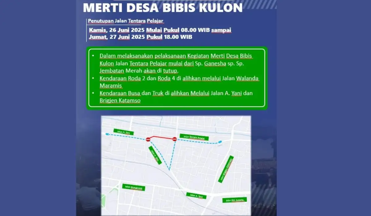 Ada Merti Desa di Bibis Kulon, Sebagian Jl Tentara Pelajar Solo Ditutup 2 Hari
