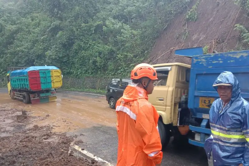 Jalan Nasional Penghubung Malang-Lumajang Sempat Terputus Akibat Longsor