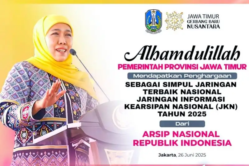 Sistem Kearsipan Pemprov Jatim Raih Penghargaan Simpul Jaringan Terbaik ANRI
