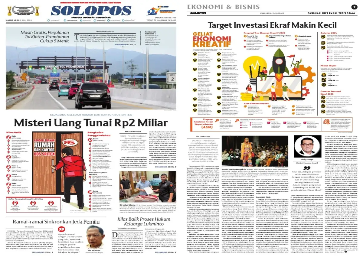 Solopos Hari Ini : Misteri Uang Tunai Rp2 Miliar