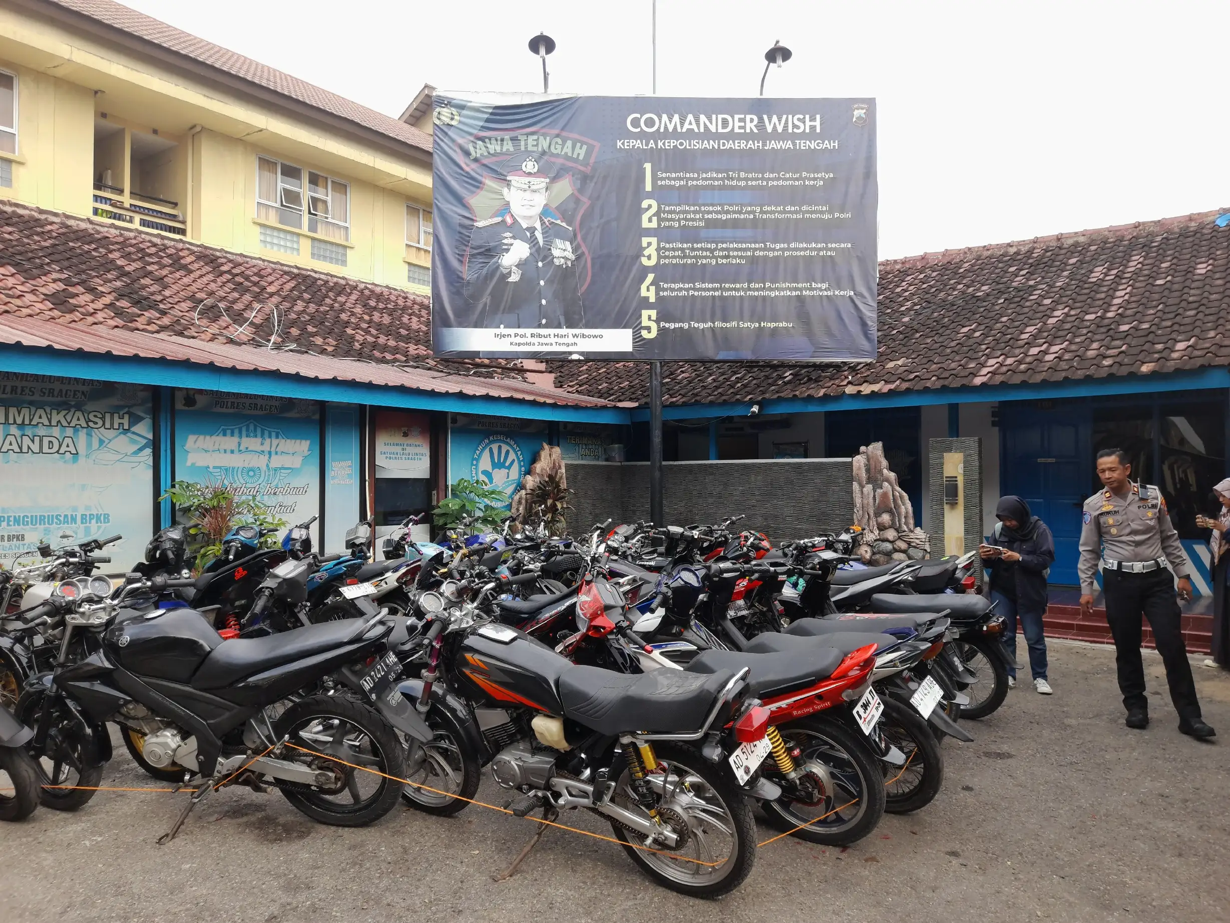 Pakai Knalpot Brong, 38 Sepeda Motor Pendekar SH Terate Sragen Disita Polisi