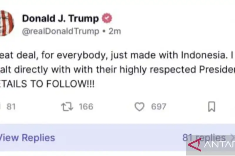 Presiden Trump Umumkan Kesepakatan Baru Seusai Bertelepon dengan Prabowo