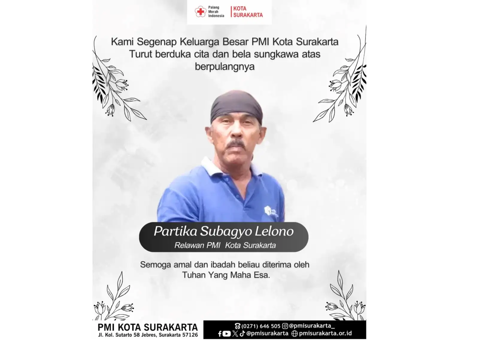 Kabar Duka, Pensiunan Denpom IV/4 Solo Kopral Bagyo Tutup Usia