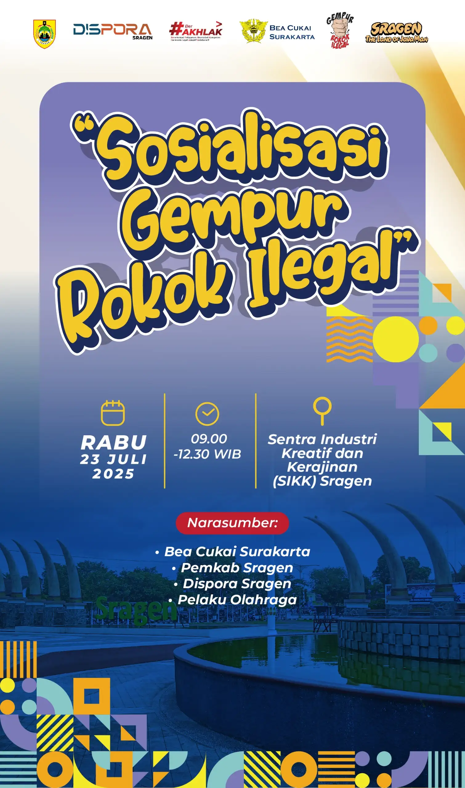 Sosialisasi Gempur Rokok Ilegal, Dispora Sragen Undang Pelatih Olahraga