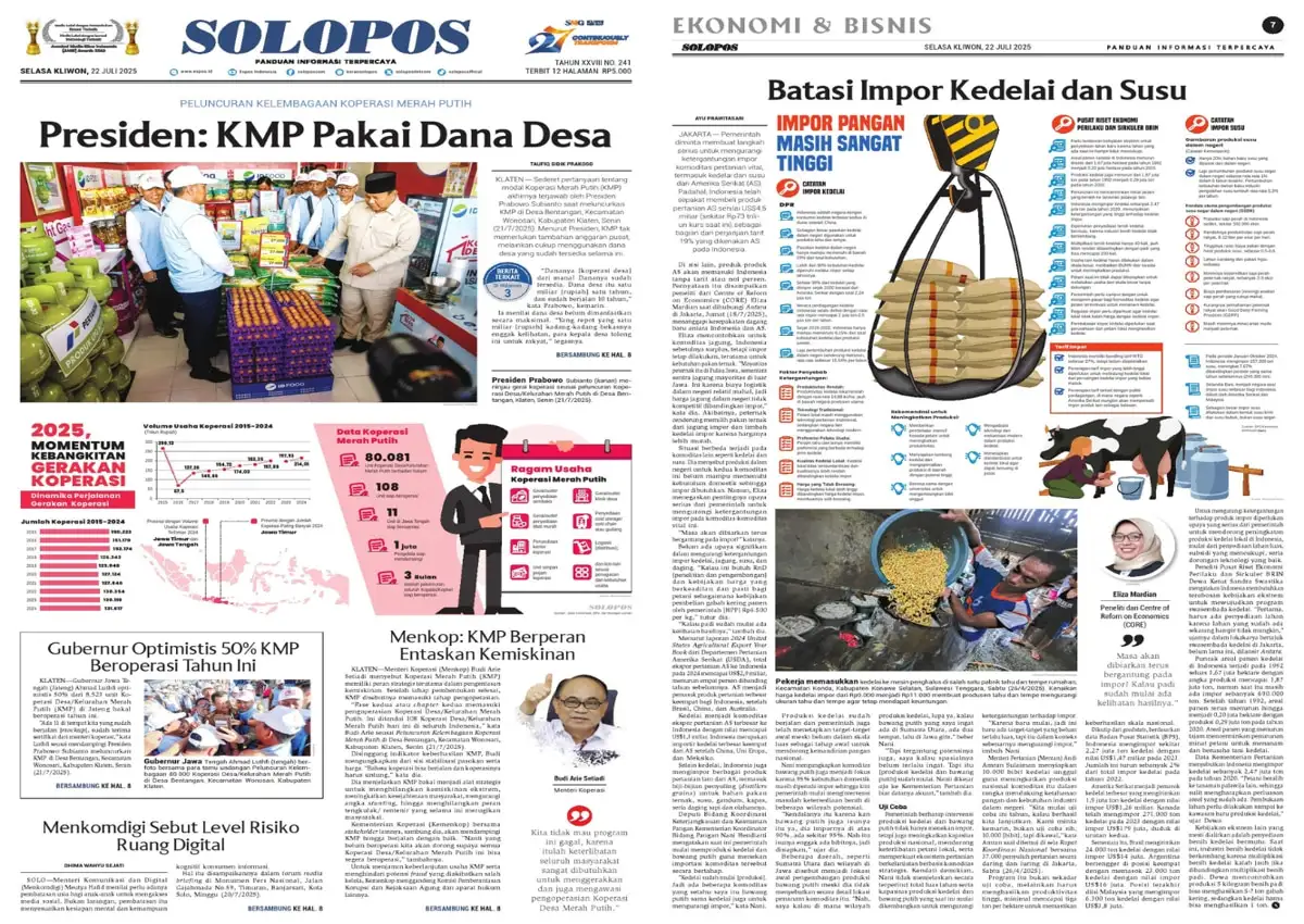 Solopos Hari Ini : Presiden: KMP Pakai Dana Desa