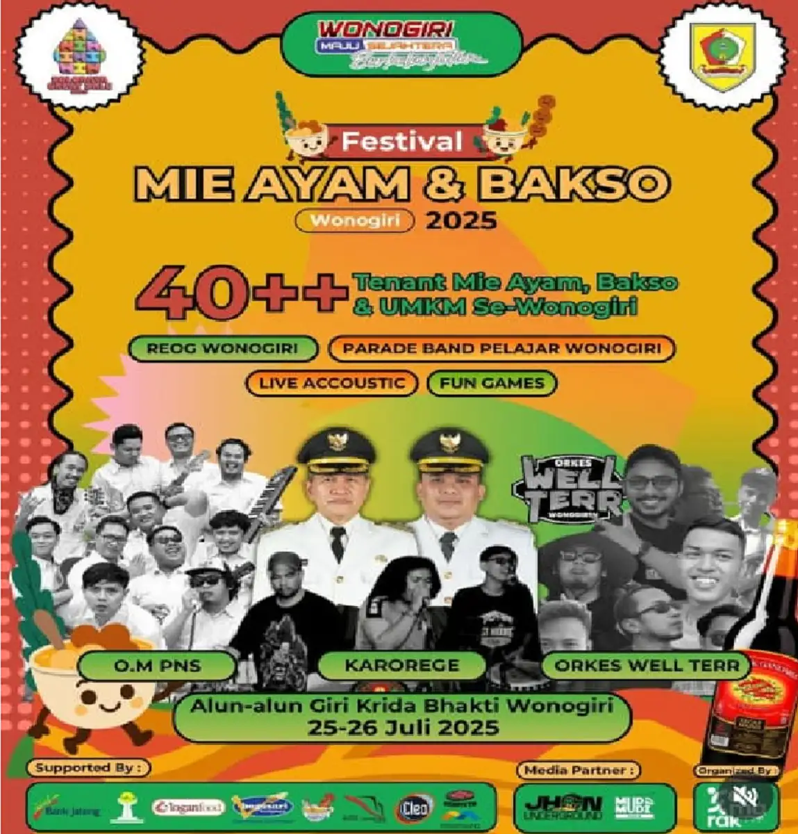 Digelar 25-26 Juli, Puluhan Pedagang Ramaikan Festival Mi Ayam & Bakso Wonogiri