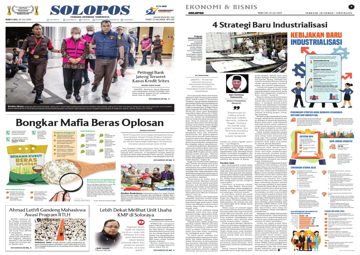 Solopos Hari Ini : Bongkar Mafia Beras Oplosan