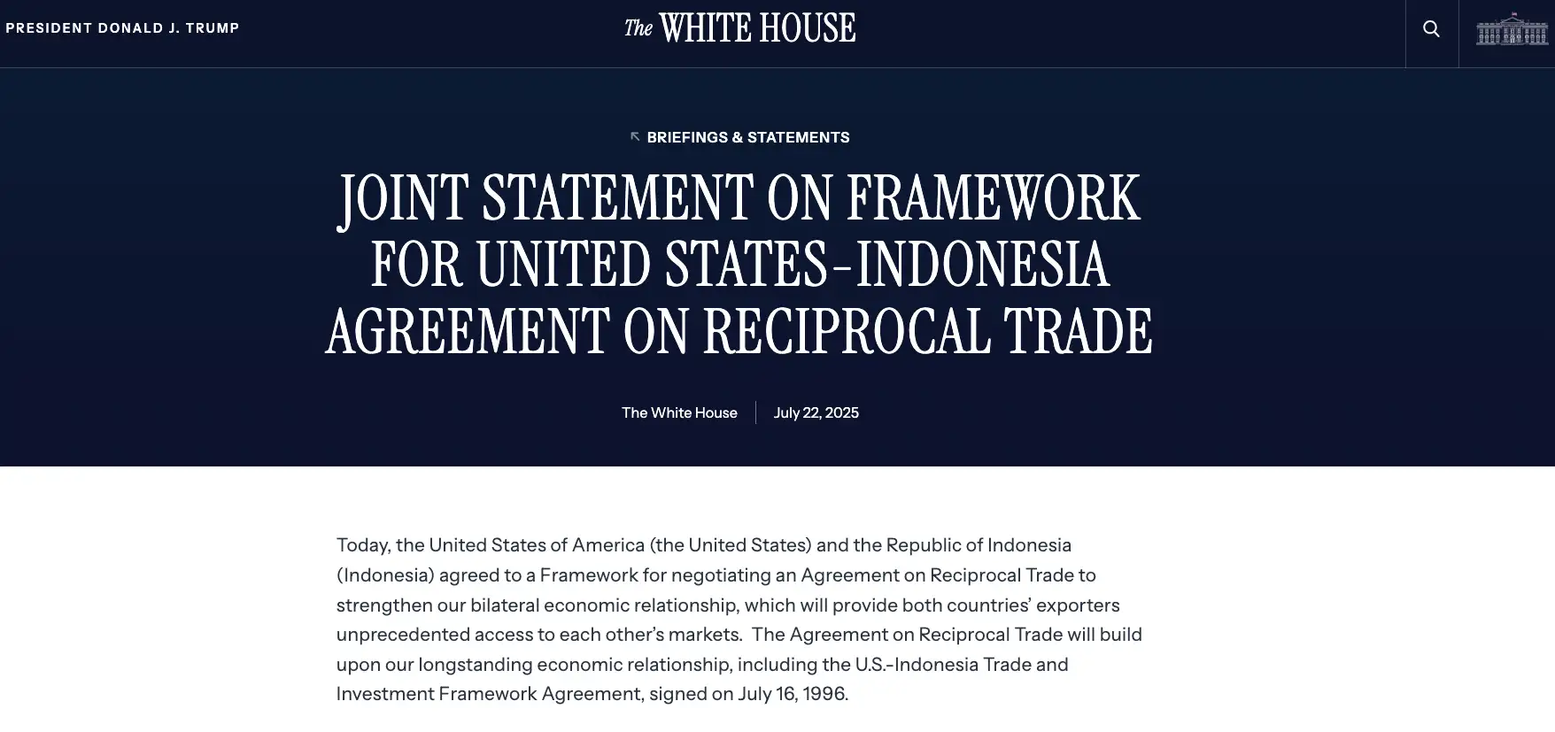 Hasil Negosiasi Prabowo-Trump: Data Pribadi Indonesia Bebas Ditransfer ke AS