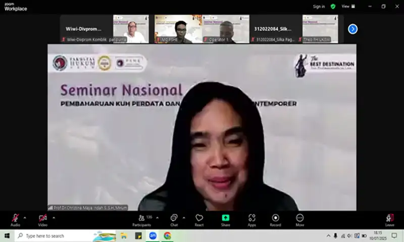 Fakultas Hukum UKSW Adakan Webinar Nasional Tentang Perancangan KUHPerdata