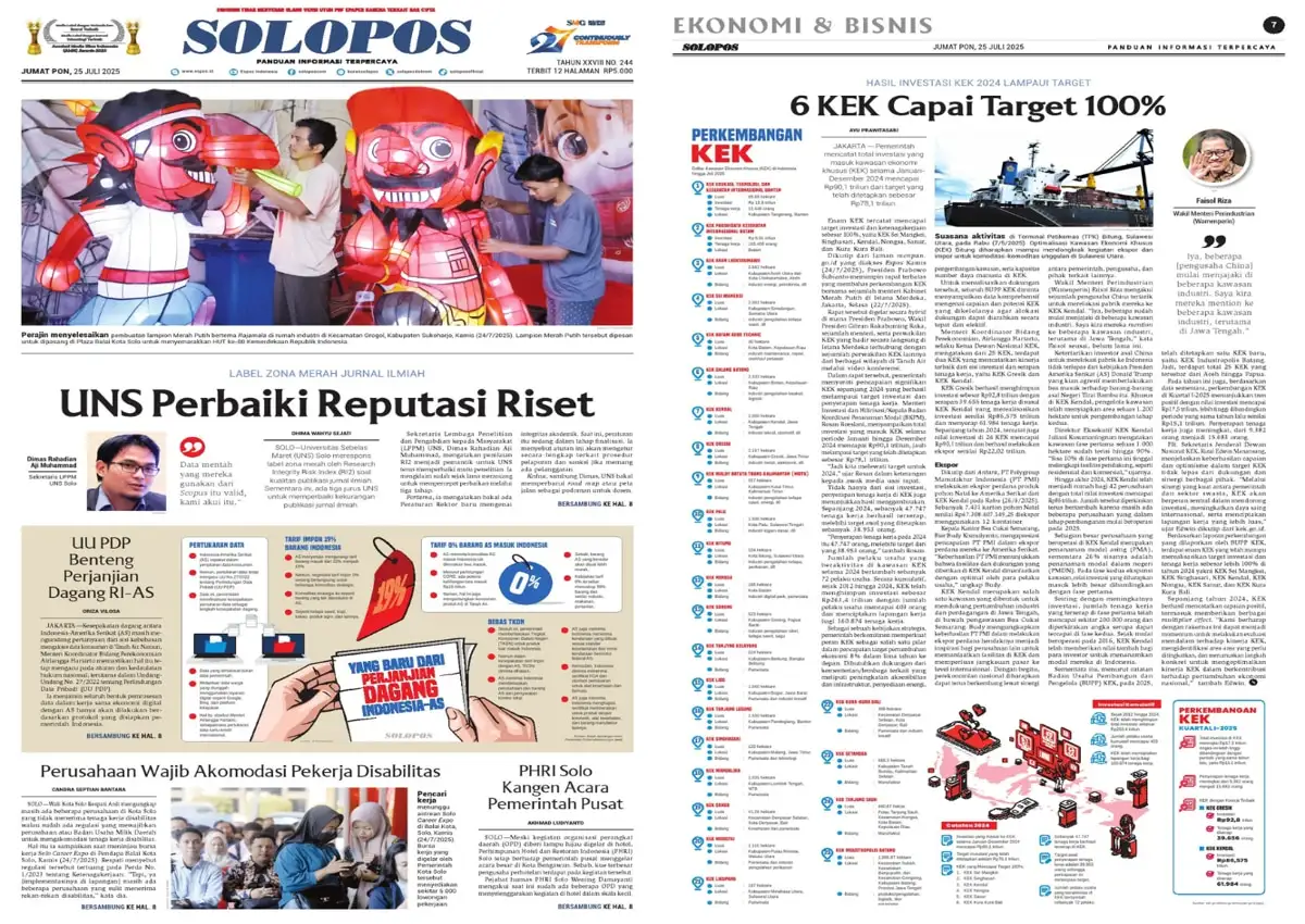Solopos Hari Ini : UNS Perbaiki Reputasi Riset