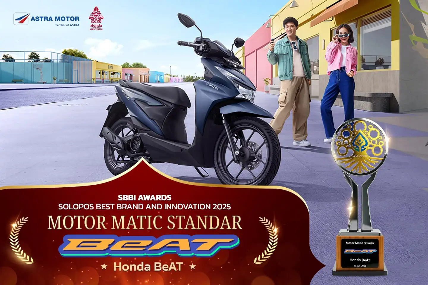 4 Kali! Honda BeAT Kembali Raih Best Brand Motor Matic di SBBI Award 2025