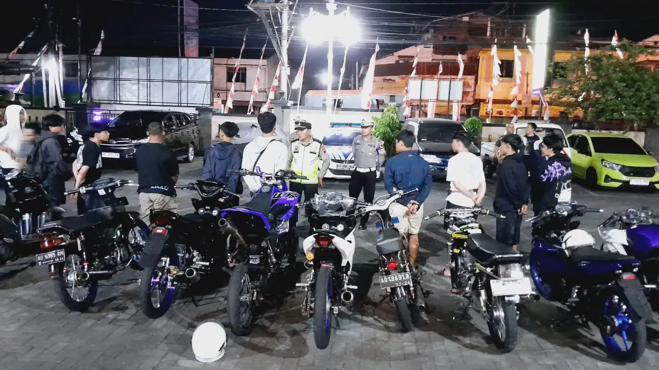 Operasi Patuh Candi, 13 Motor Berknalpot Brong Ditindak di Kartasura Sukoharjo