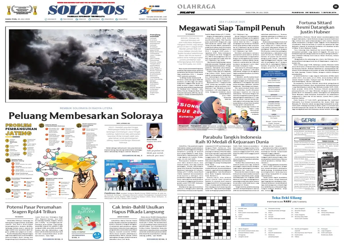 Solopos Hari Ini : Peluang Membesarkan Soloraya