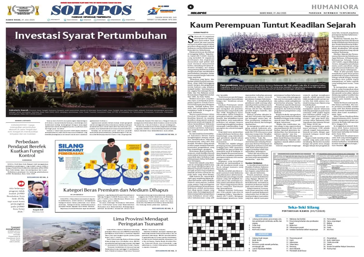Solopos Hari Ini : Investasi Syarat Pertumbuhan