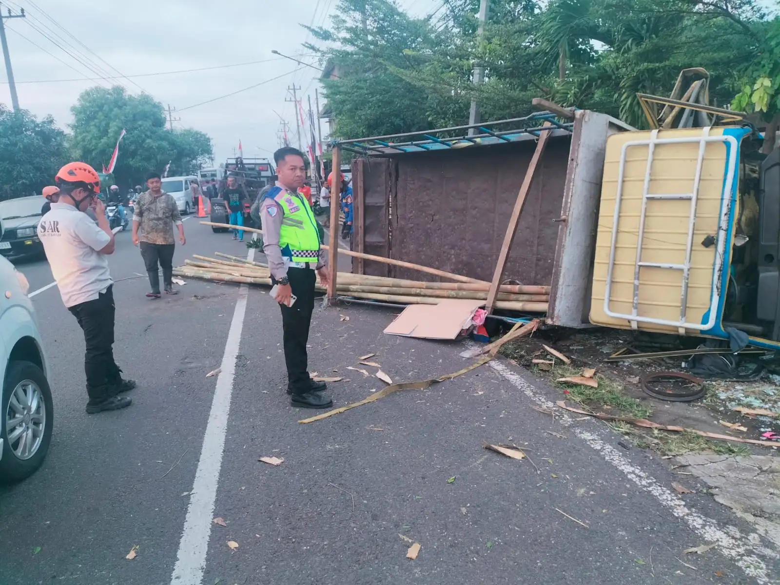 Tergencet Bodi Truk Pengangkut Bambu, Warga Pacitan Meninggal di Sukoharjo