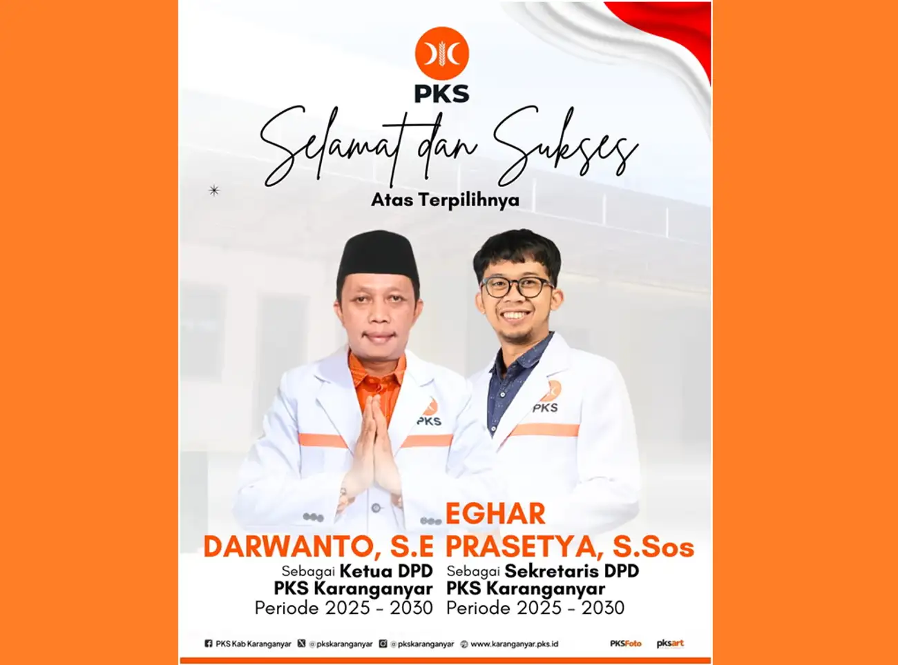 Darwanto Jadi Ketua PKS Karanganyar Periode 2025–2030