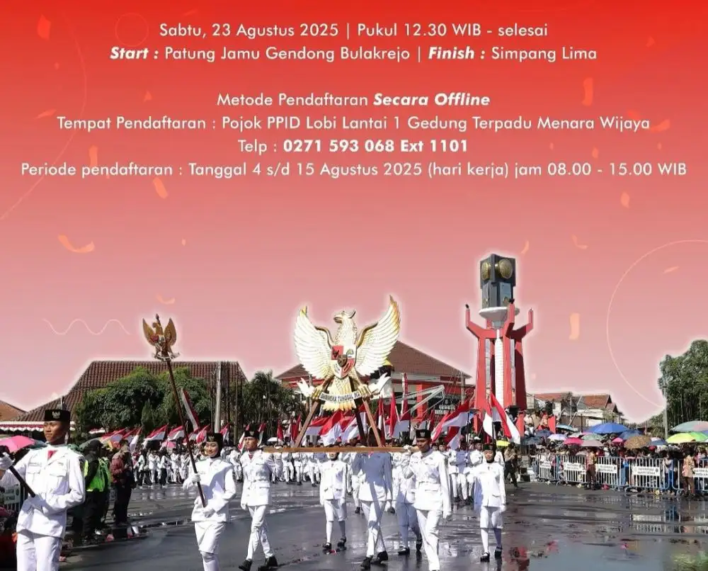 Dilarang SARA dan Hoax, Ini Ketentuan Peserta Pawai Pembangunan Sukoharjo