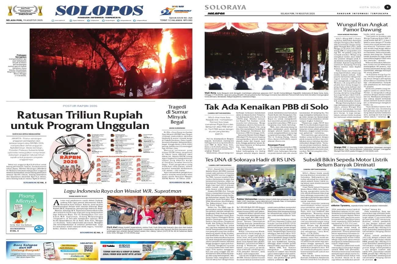 Solopos Hari Ini : Ratusan Triliun Rupiah untuk Program Unggulan