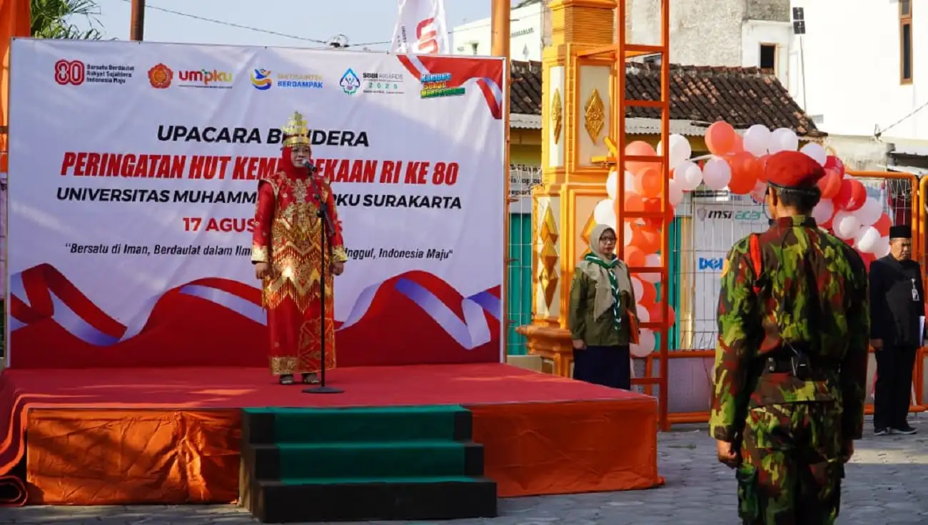 Upacara HUT ke-80 RI di UMPKU Surakarta Diwarnai Pertunjukan Ragam Budaya