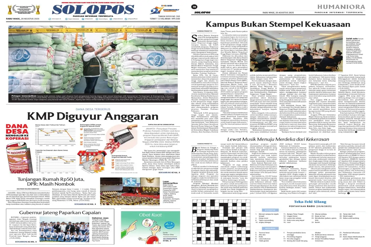 Solopos Hari Ini : Koperasi Merah Putih Diguyur Anggaran