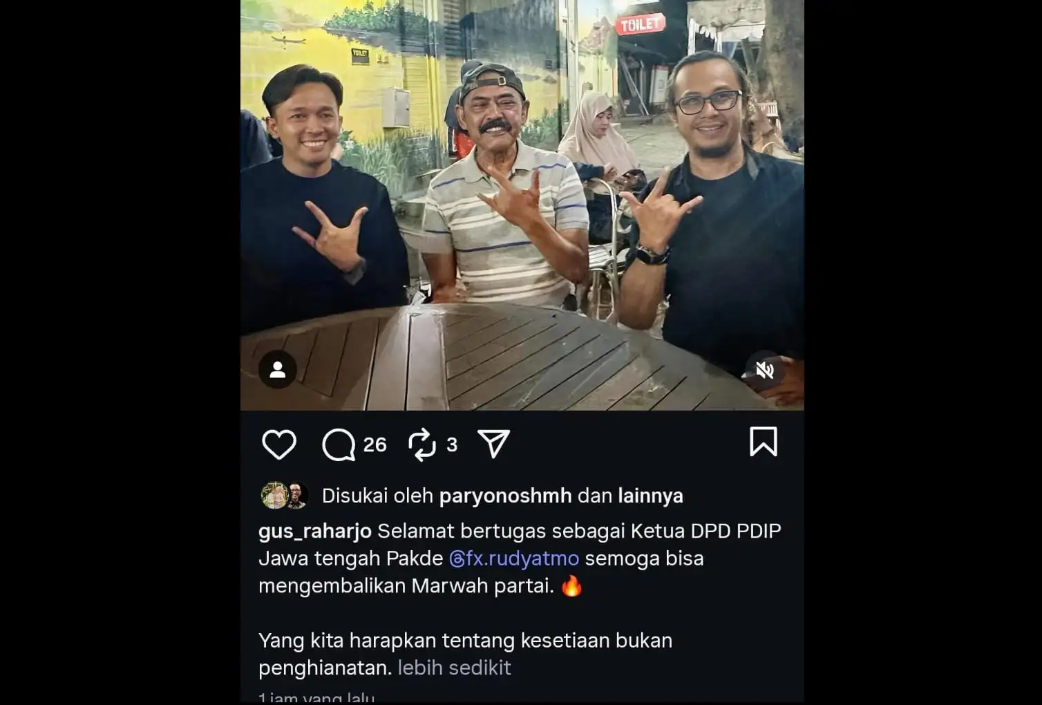 Beredar Kabar Rudy Jadi Plt Ketua DPD PDIP Jateng Gantikan Bambang Pacul
