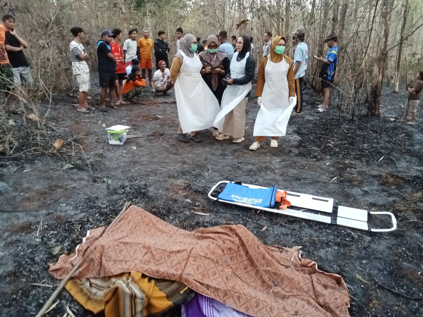 Lansia Ditemukan Meninggal Terbakar di Kebun Jati Jumapolo Karanganyar