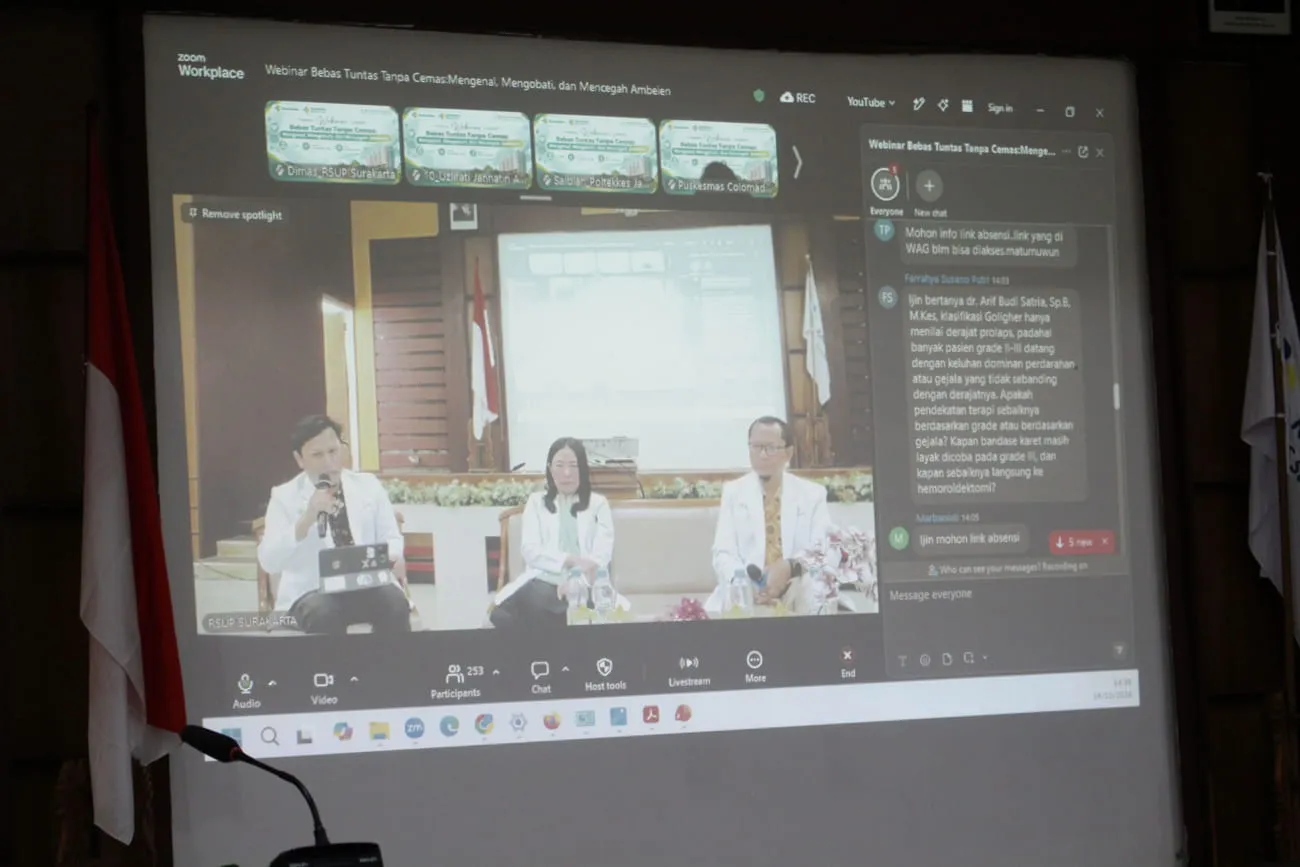 RSUP Surakarta Gelar Webinar Kesehatan Ambeien, Diikuti 1.500 Peserta Daring